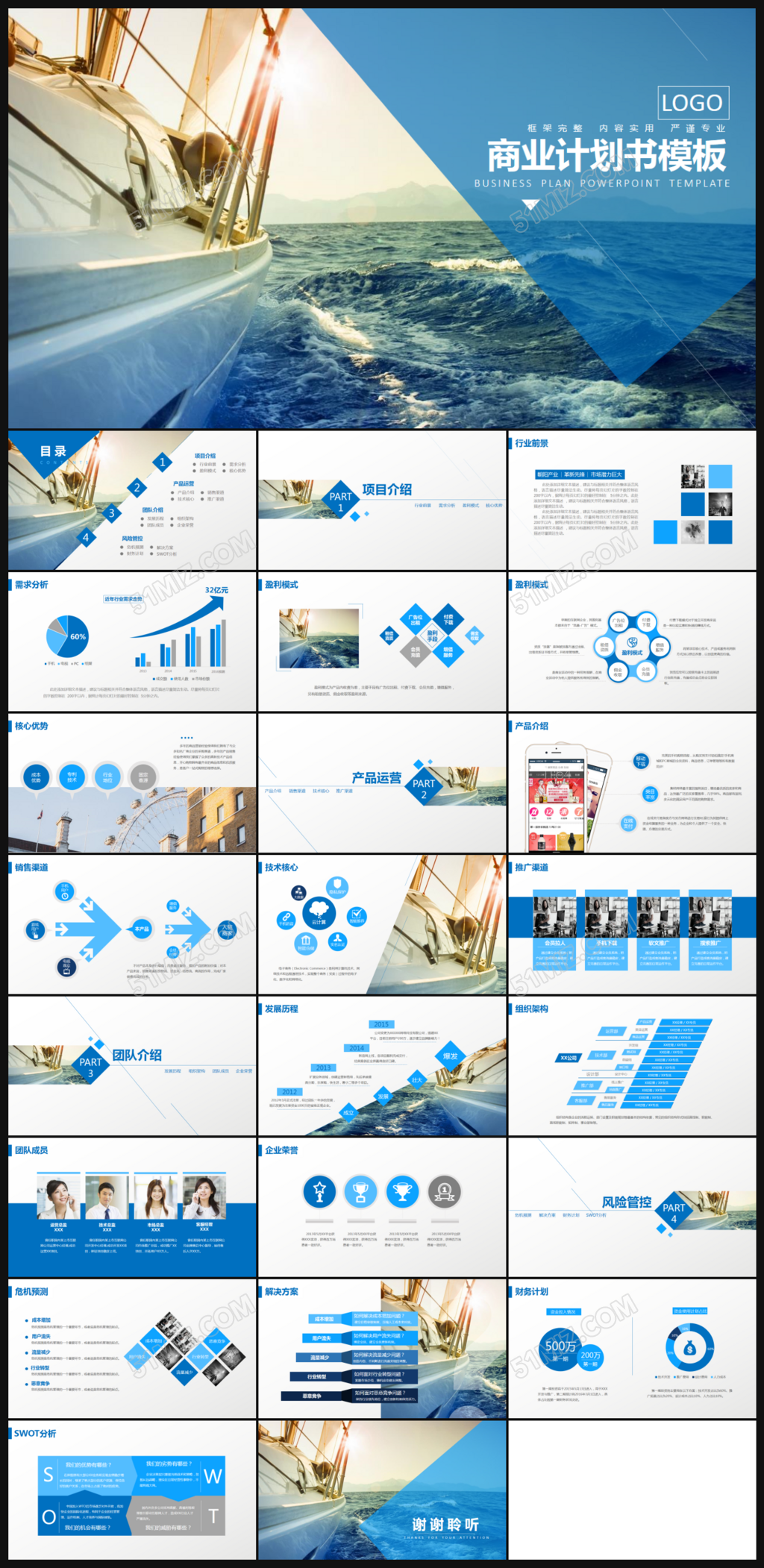 简约商业计划书商业策划书PPT 模板