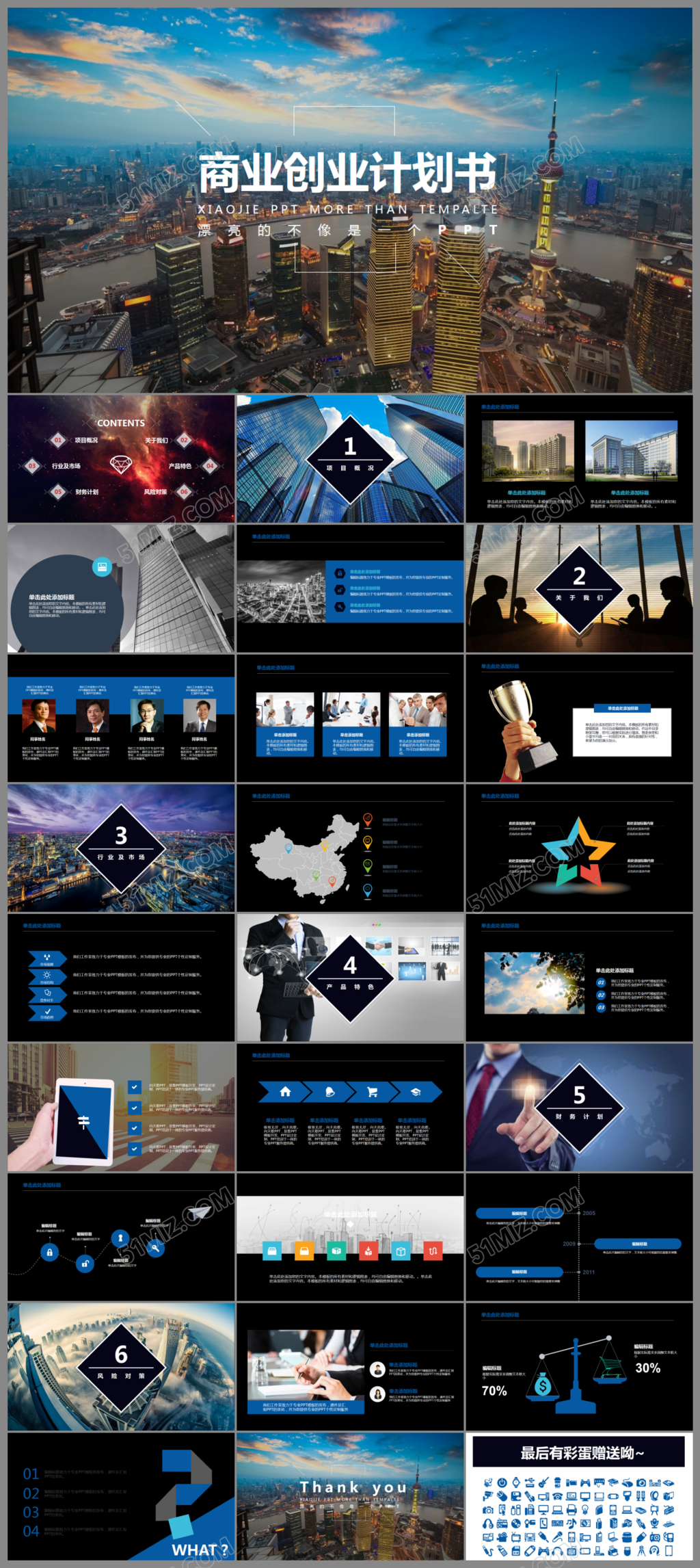 商业计划书PPT模板网站融资创业案例范文