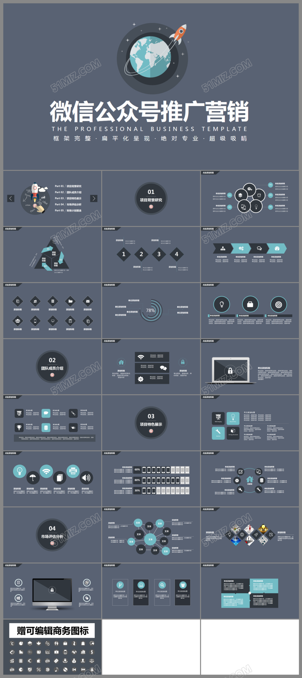 微信公众号推广营销方案ppt模板