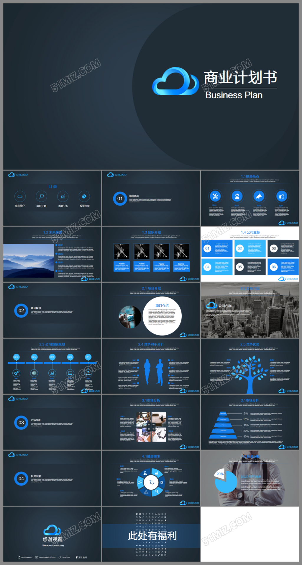 创业计划书商业融资计划书PPT企业PPT