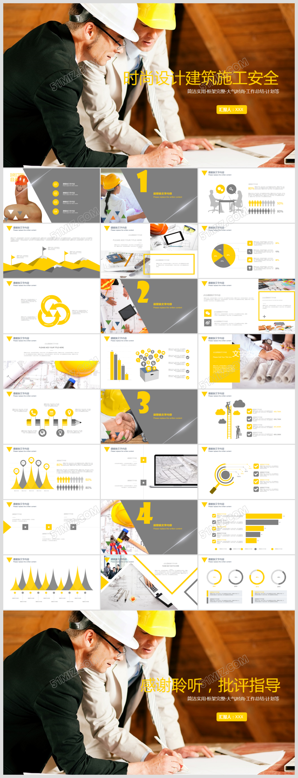 中国建筑工程项目施工安全规划PPT模板