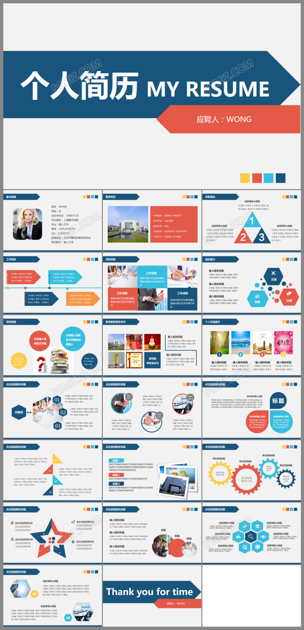 经济专业简历竞聘ppt模板