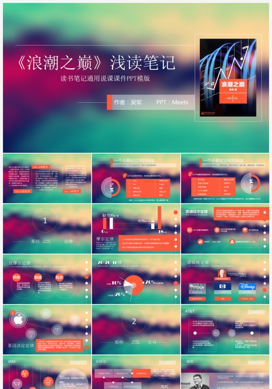 笔记推荐教育教学课件PPT模板