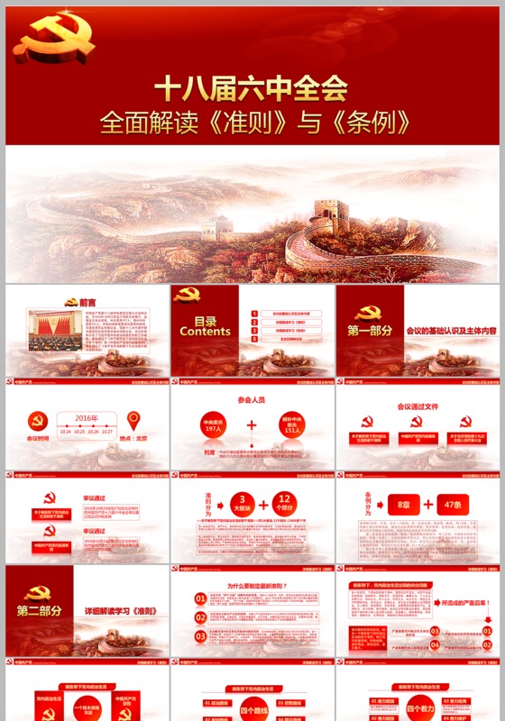 十八大六中全会内容精细解读准则与条例PPT