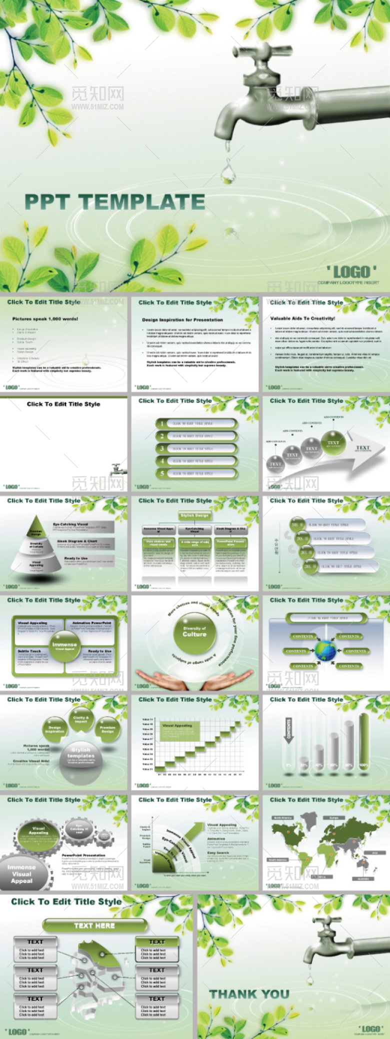 爱护水资源ppt模板