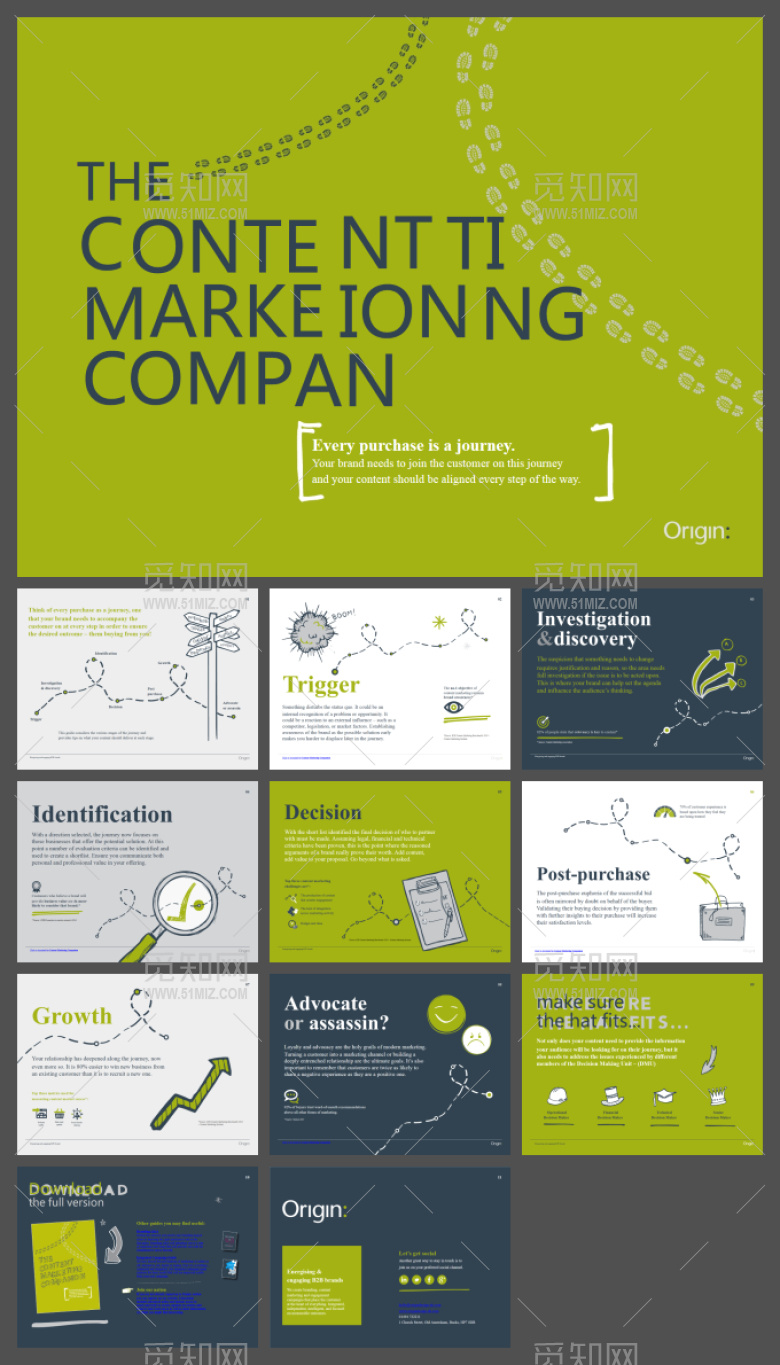 欧美风绿色PPT模板