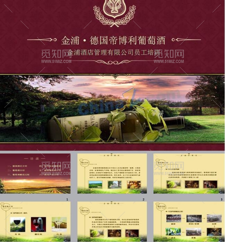 葡萄酒行业销售员工培训ppt模板