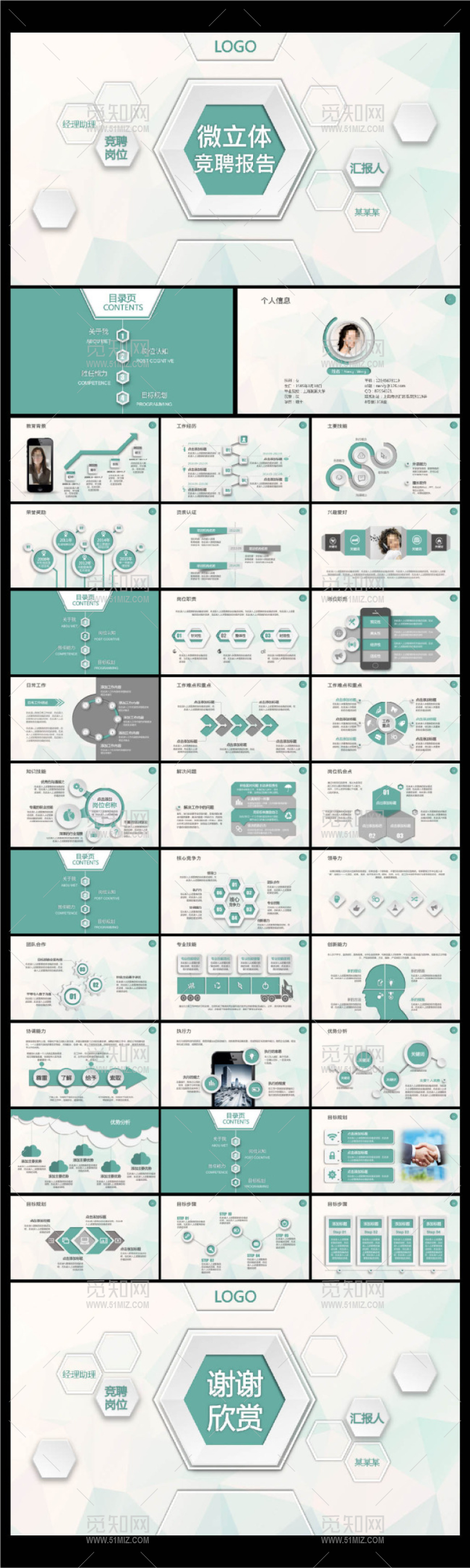 动态个性微粒体竞争报告PPT模版