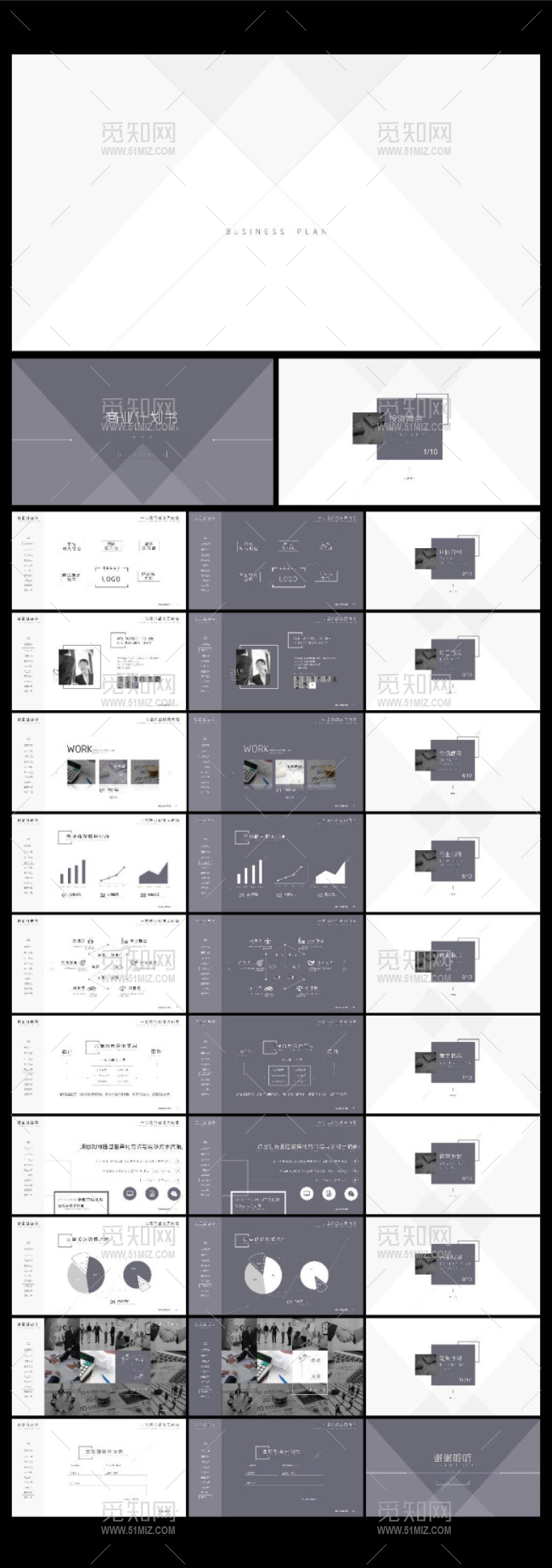 动态简洁设计商业计划书PPT模版