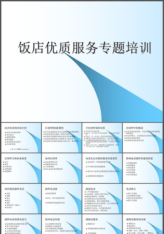 饭店优质服务专题培训