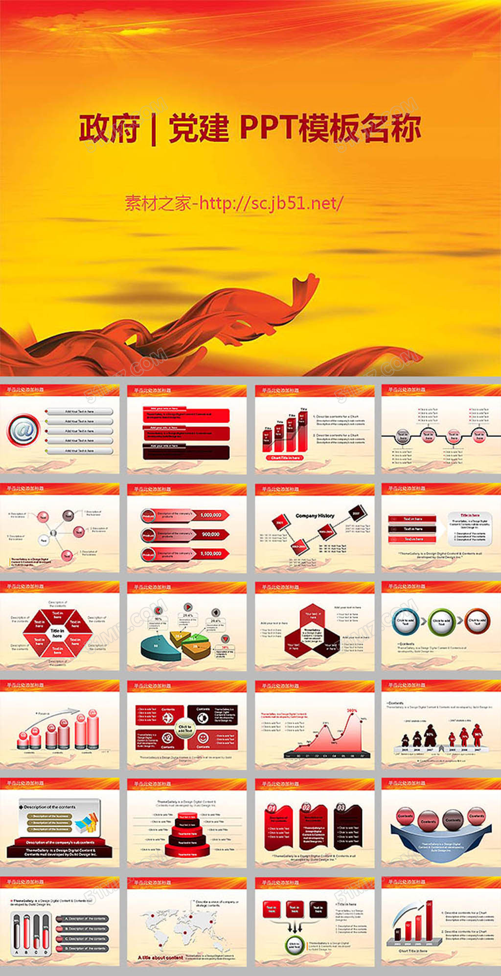 政府党建工作报告ppt模板
