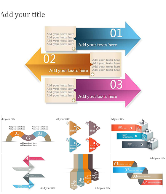 多彩的创意目录各式PPT图表