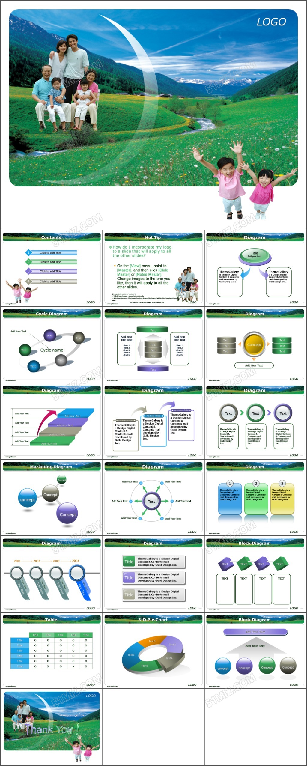 温馨PPT模板：家庭儿童教育