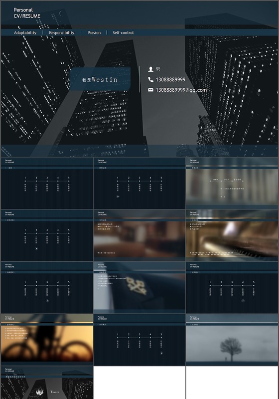 精美职场个人简历PPT模版下载