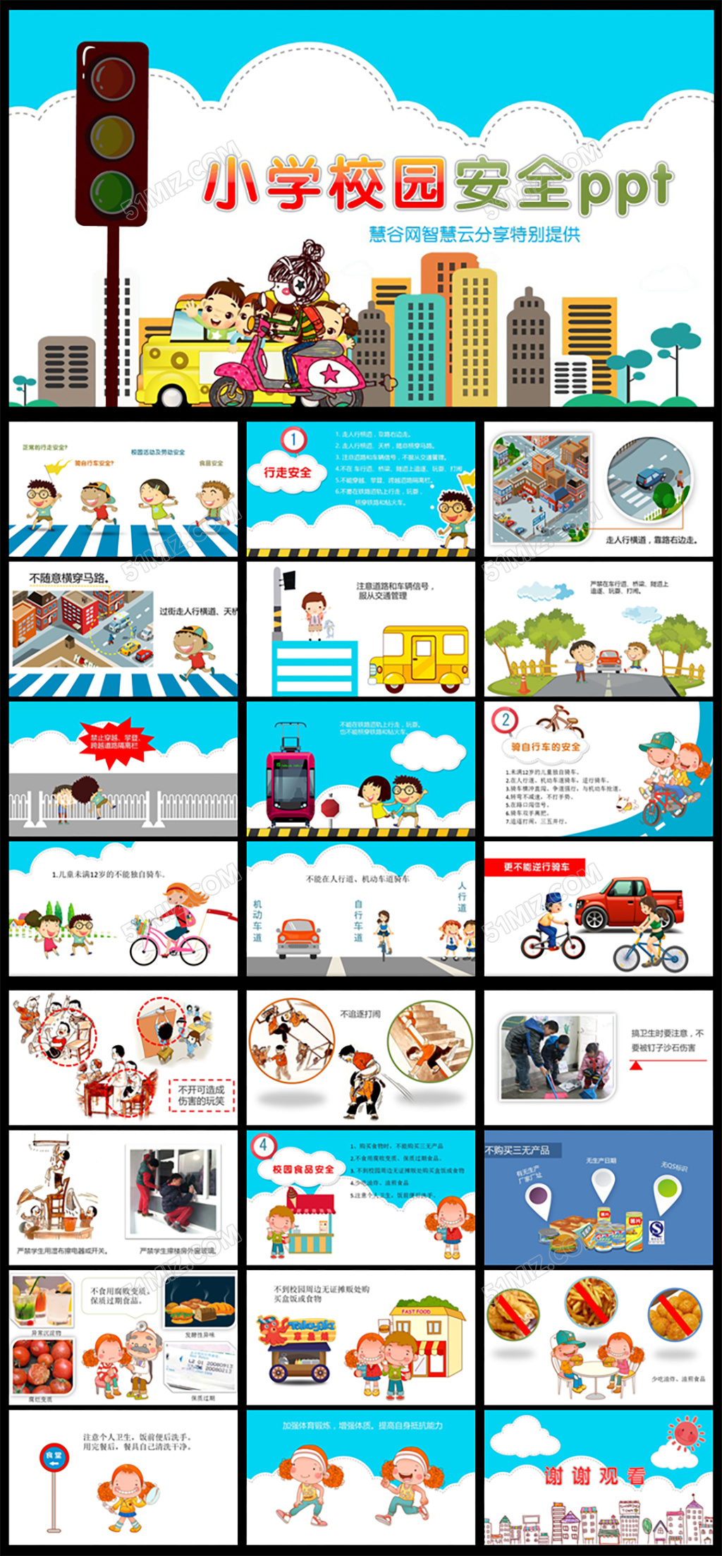 小学生校园交通食品安全PPT