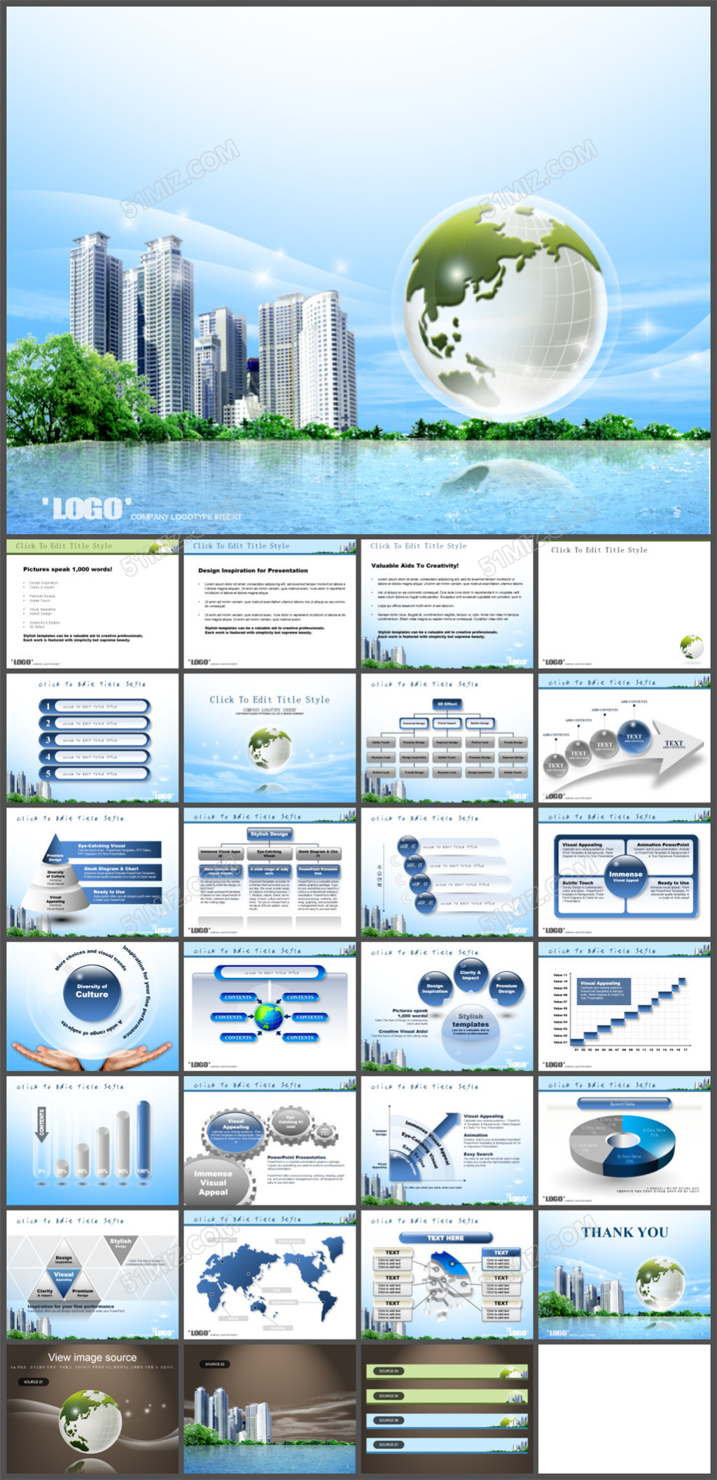 现代城市绿色规划PPT模板