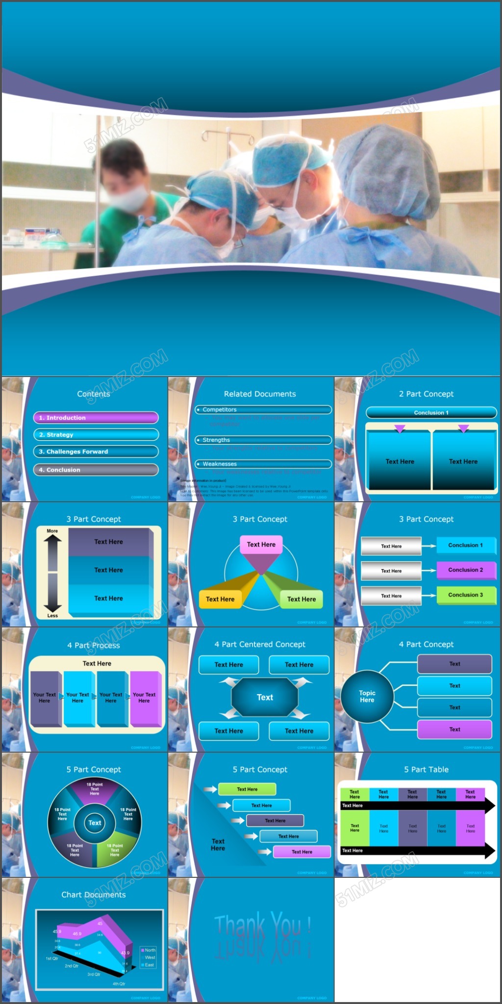 紧张手术室PPT模板