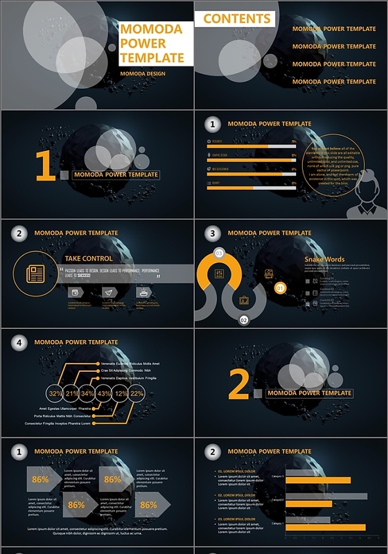 IOS风格黄色调实用PPT模板