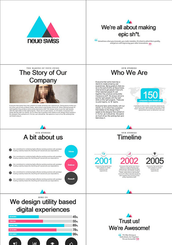 清爽简洁亮色欧美商务好看多用PPT...