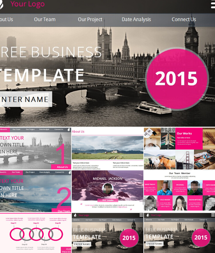 ISO浪漫风情商务PPT模板