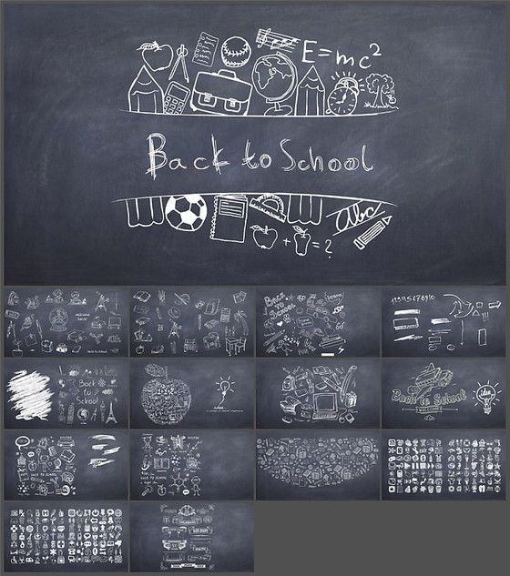 毕业季粉笔黑板手绘学校教学PPT图...