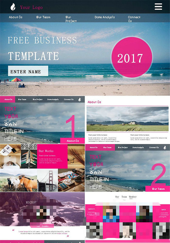 UI时尚网页风格免费模板