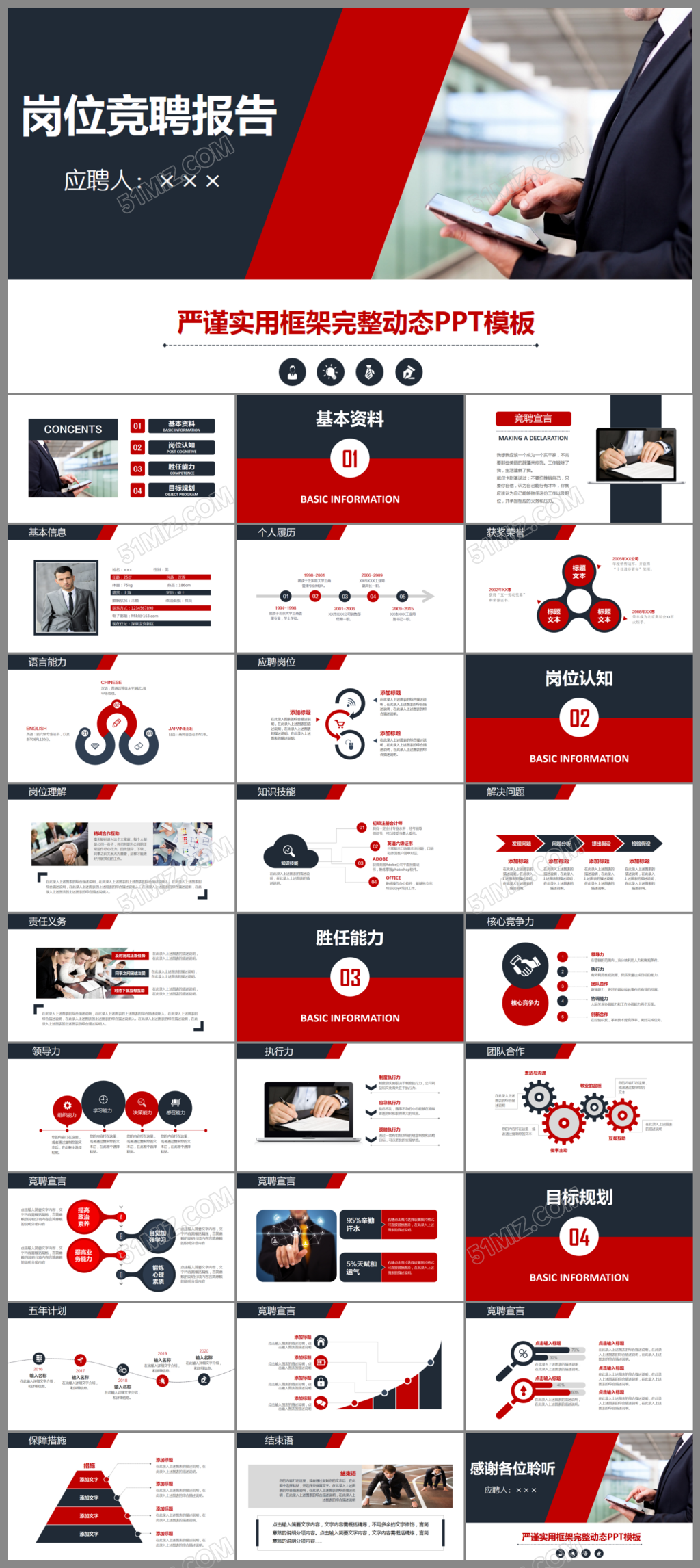 架构完整岗位竞聘ppt模板