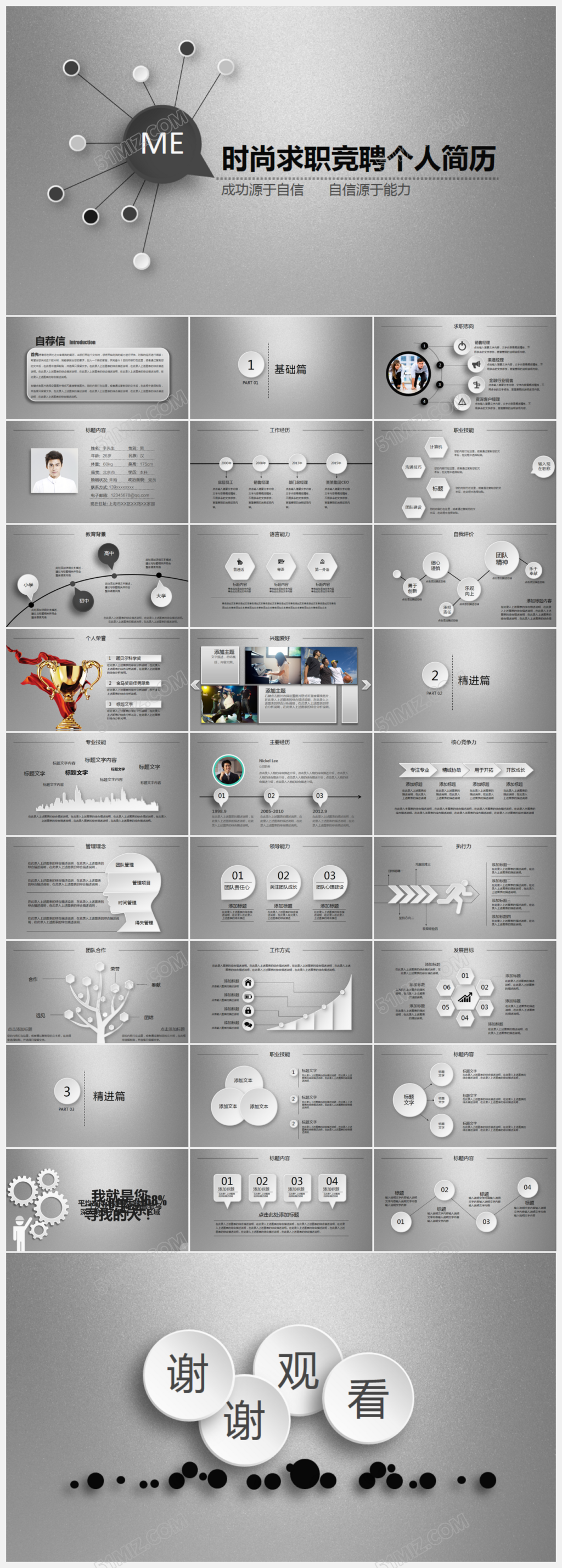 时尚求职竞聘ppt个人简历ppt