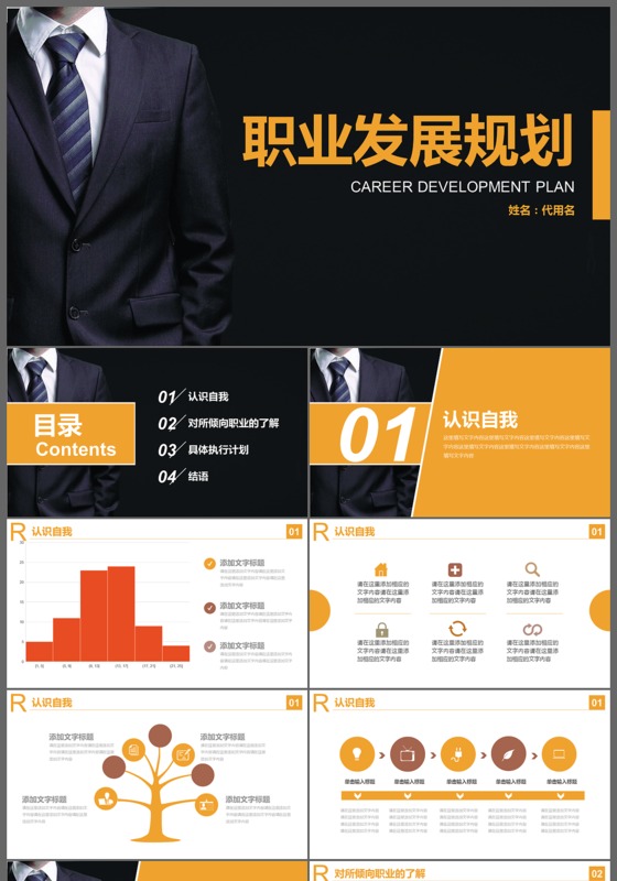 大气商务职业规划工作规划ppt模板