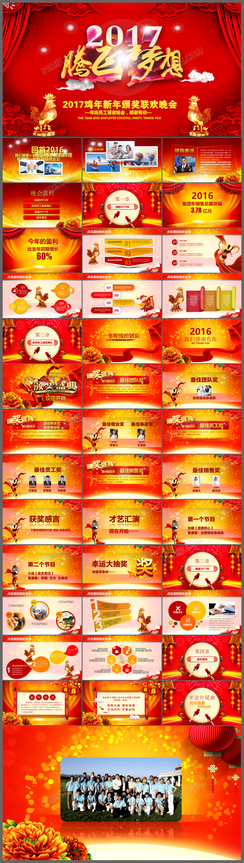 2017鸡年新年颁奖联欢晚会PPT