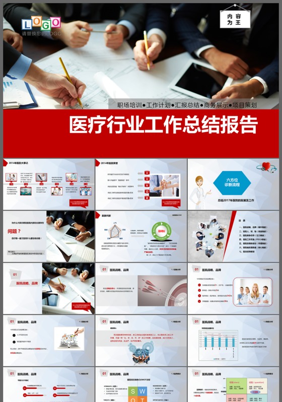 医疗行业工作总结报告ppt模板
