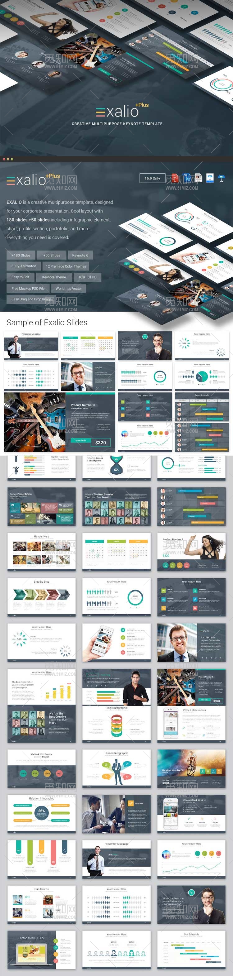 200页总结通用Keynote模板图标