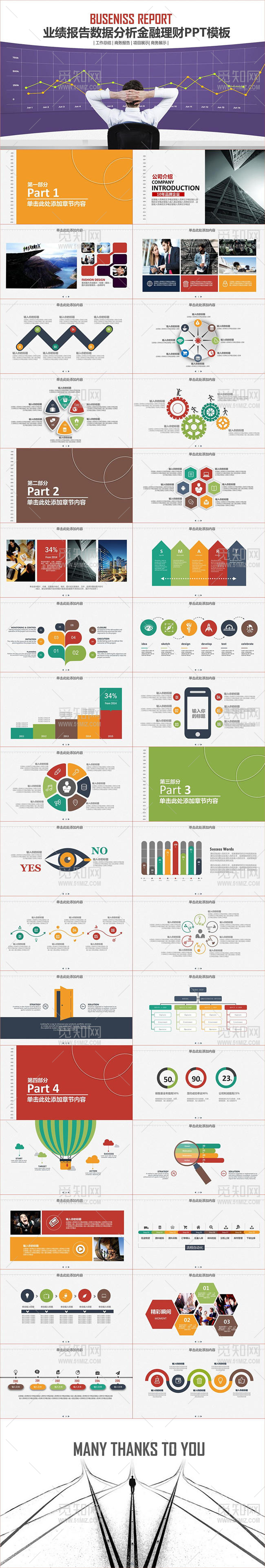 财务业绩报告总结数据分析金融理财年终总结P