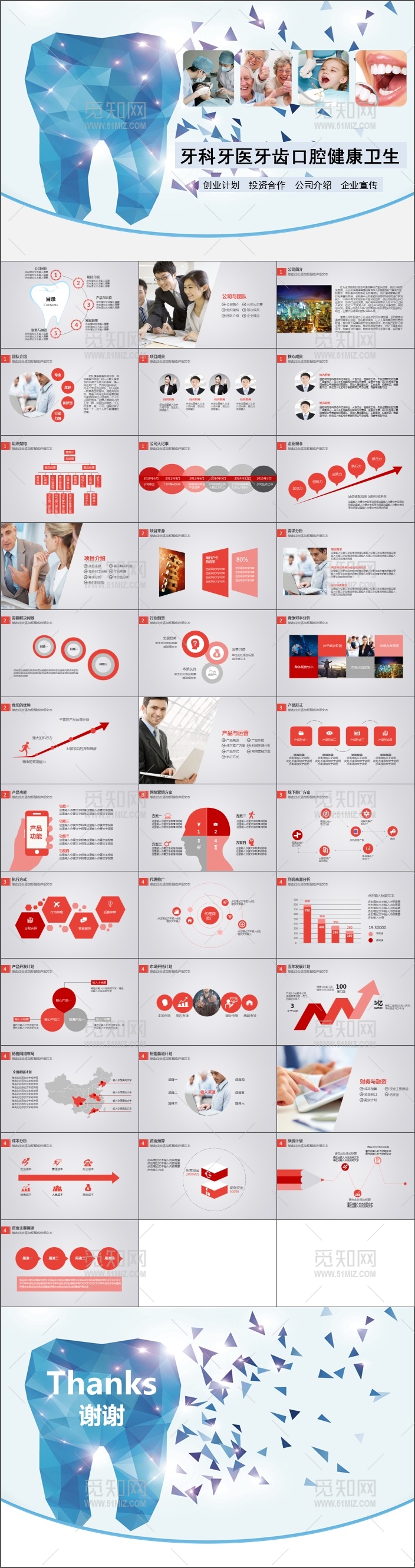 牙科牙医牙齿口腔健康卫生PPT模板
