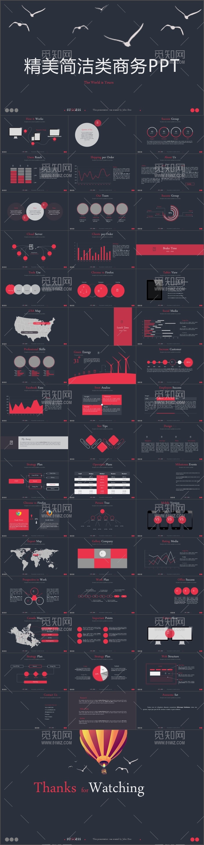  大气精美欧美风商务通用类PPT模板