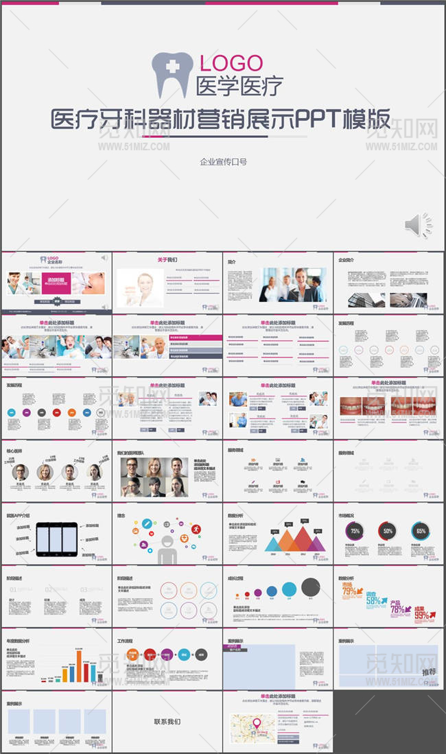 温馨牙科牙医牙齿口腔健康卫生幻灯片PPT