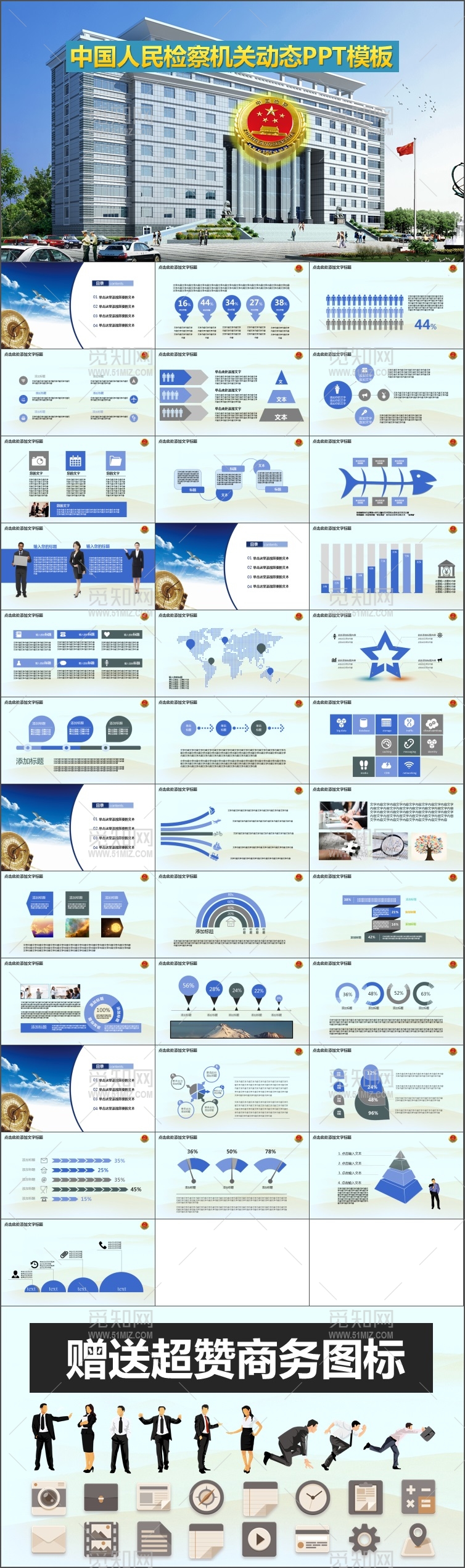 检察院工作总结汇报PPT模板