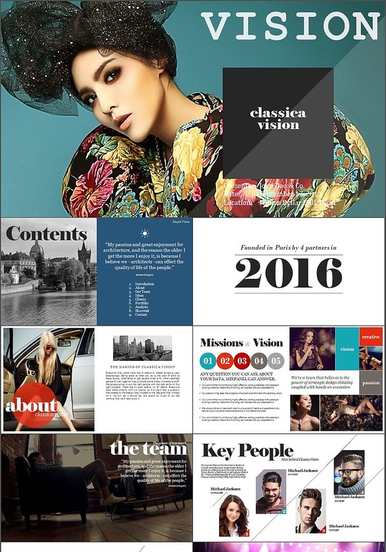 时尚明星杂志品牌形象电子相册展示PPT模板