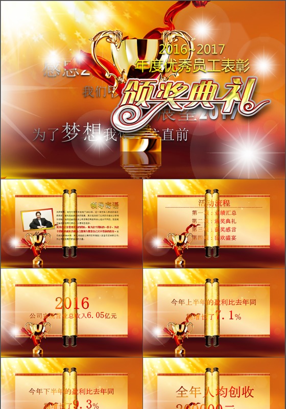 2017年会颁奖典礼PPT模板视频开场片头