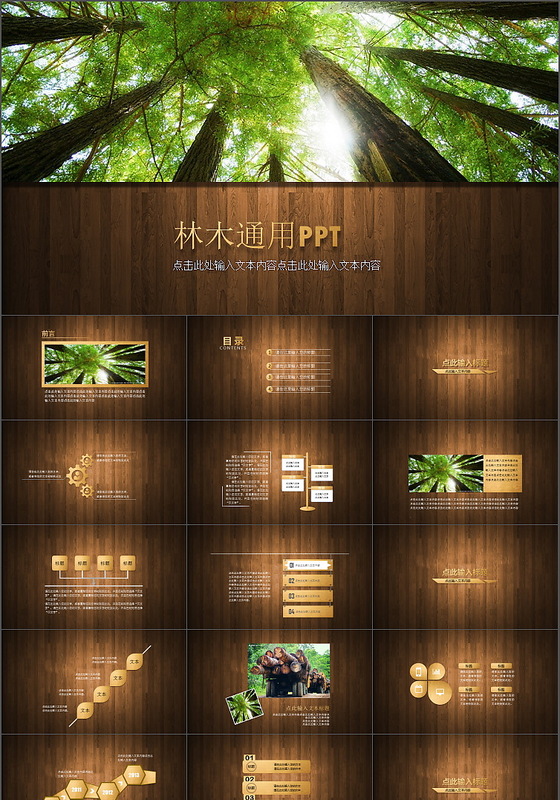 绿色森林保护环境环保林业绿化ppt模板