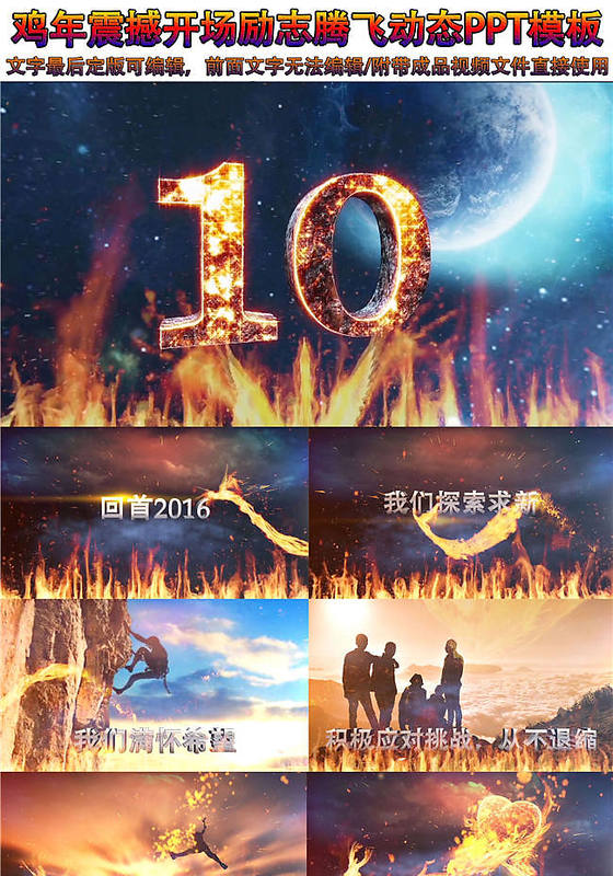 2017鸡年年会开场动态ppt模板