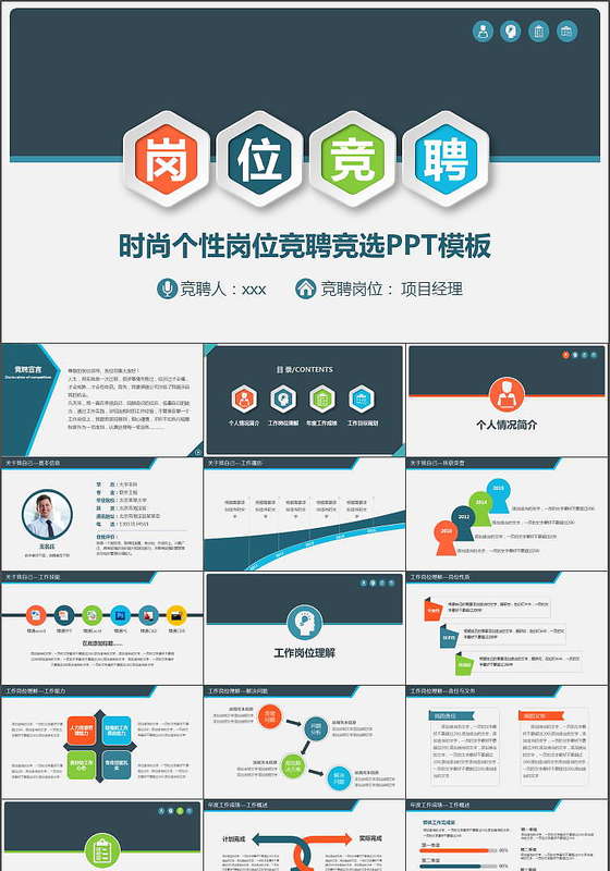 时尚个性岗位竞聘PPT模板