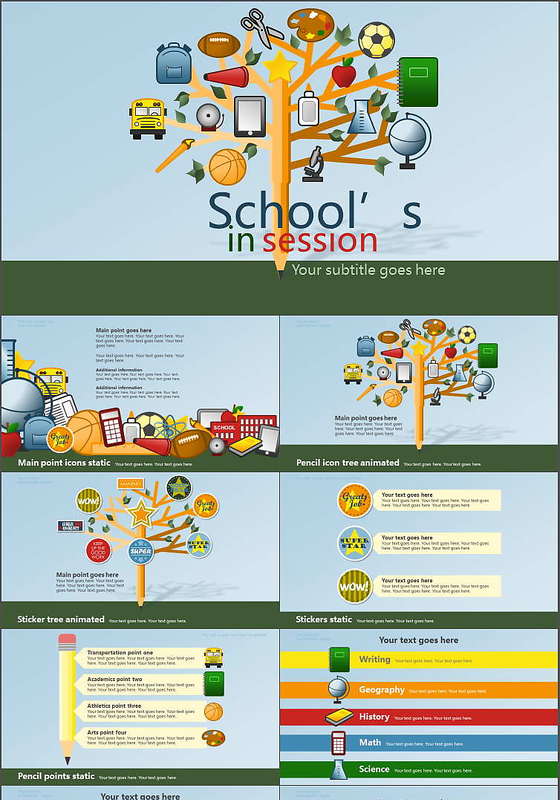 创意学校学生教育相关PPT模板