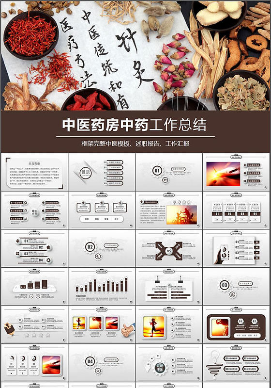 医生医疗中医药房中药工作总结PPT模板