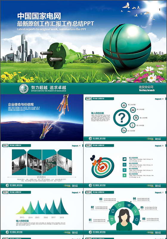 国家电网工作汇报PPT模板