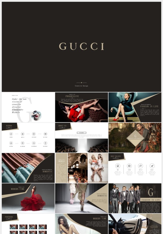 欧美奢华公司简介产品宣传策划计划书PPT模板