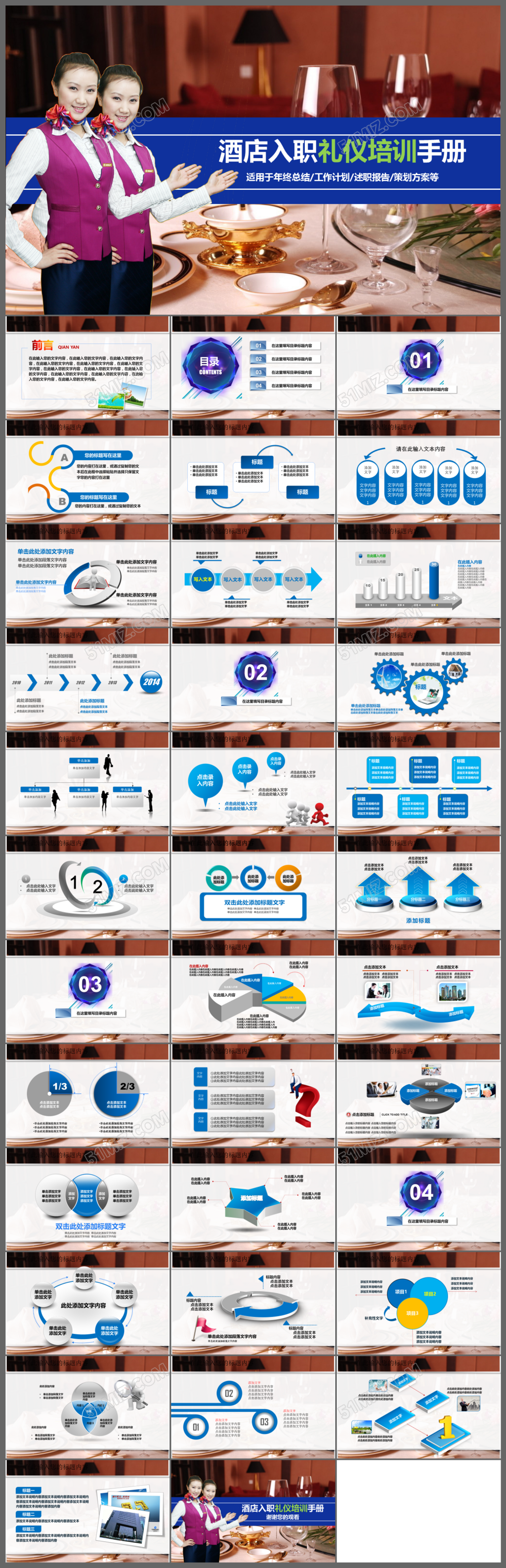 酒店入职礼仪培训手册ppt模板