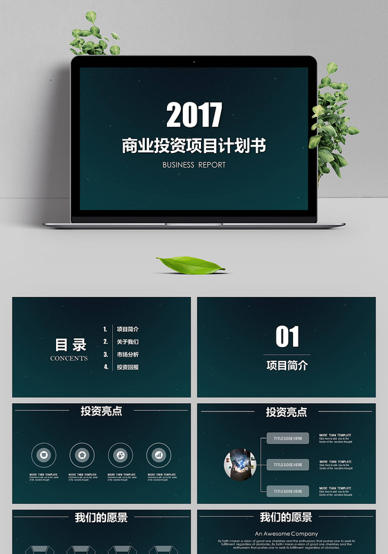 2017科技感商业投资项目计划书ppt