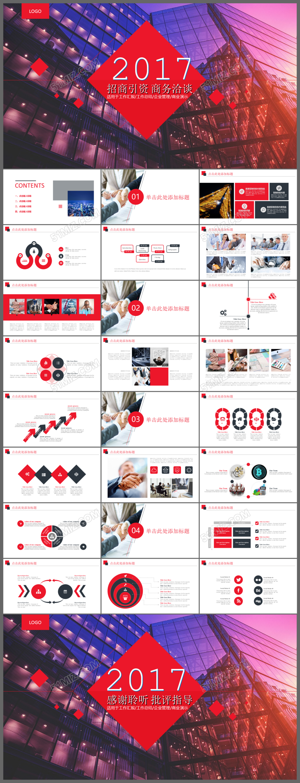 2017招商引资商务洽谈策划ppt模板