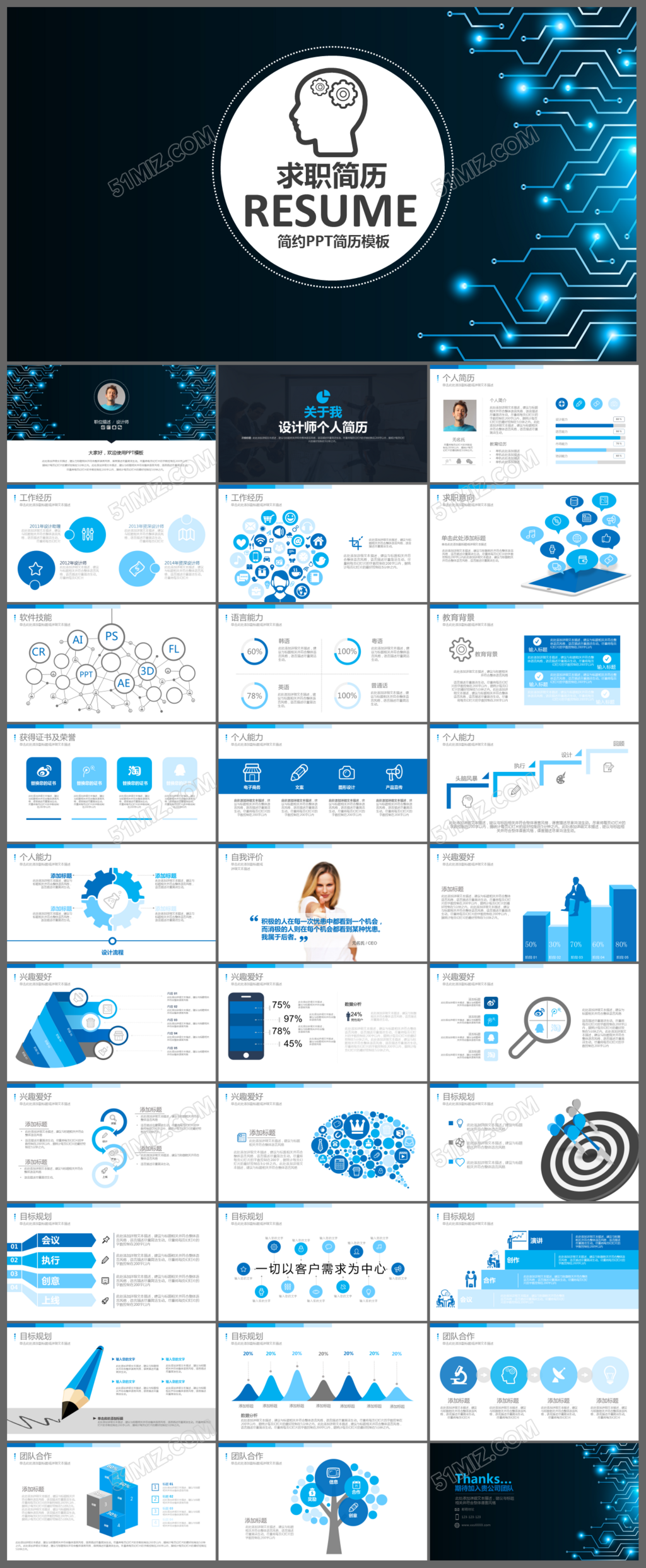 简约求职简历ppt下载